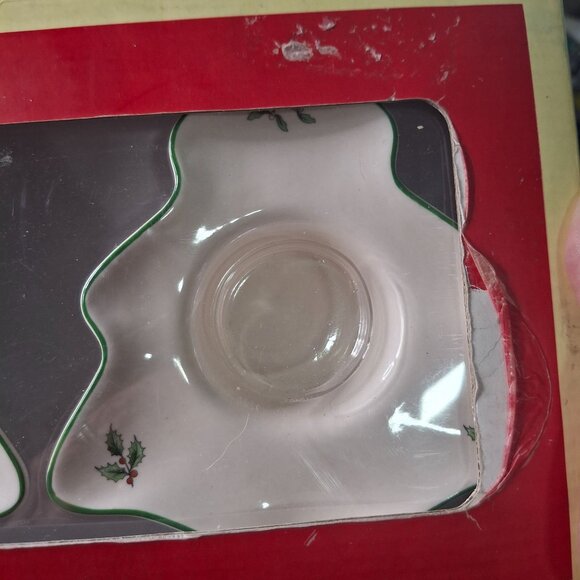 Spode Christmas Tree  Votive Candle Holders Set Of 3 NOS - Picture 8 of 10